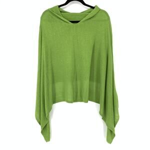 Kenneth Cole Women's S/M Hi Low Crew Neck Sweater Long Sleeve Green